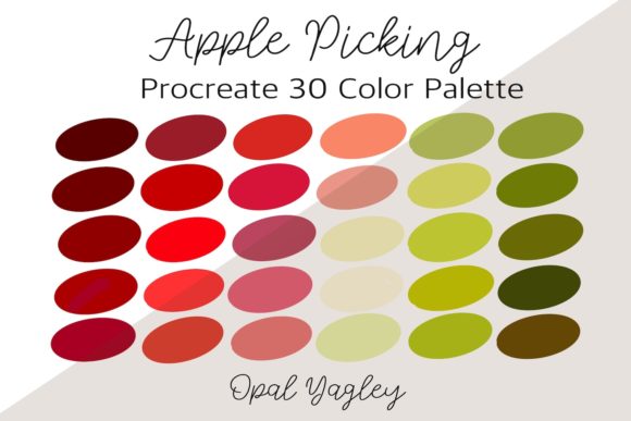 Apple Picking Procreate Color Palette: 30 Essential Autumn Swatches