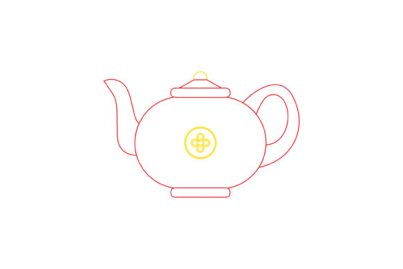 Chinese New Year Teapot Color Line: A Festive Design Asset