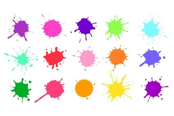 Color Paint Splatter. Colorful Ink: A Creative Burst