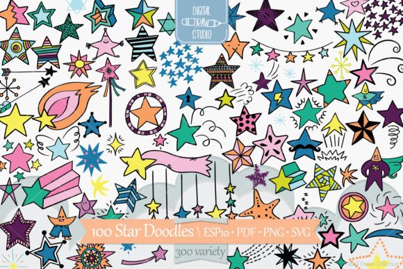 Crafting Cosmic Charm with Color Star Constellation, Garland Doodle