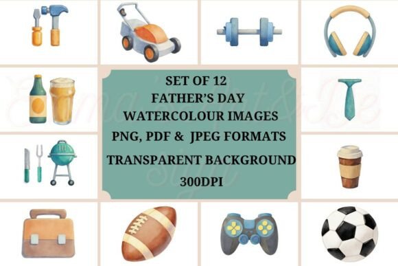 Designing with Heart: The Father's Day Watercolour Clipart Bundle