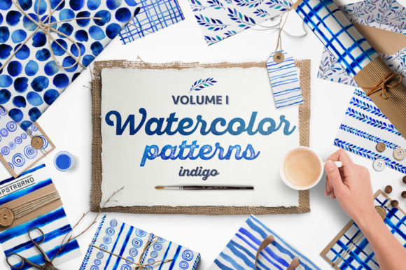 Indigo Blue Watercolour Patterns: Deep, Expressive Design