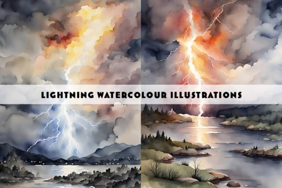 Lightning Watercolour Duo Paintings: Energize Your Creative Assets