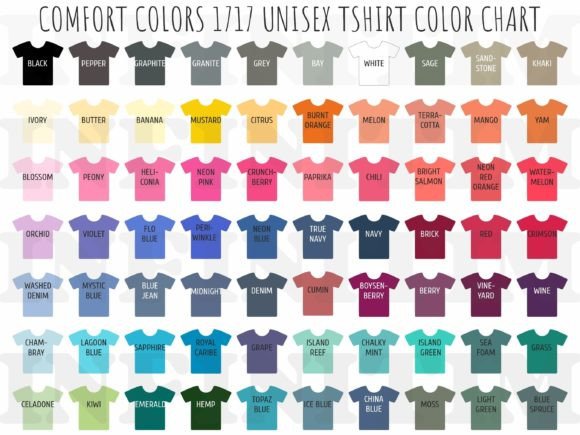Mastering Comfort Colors 1717: The Definitive Color Chart