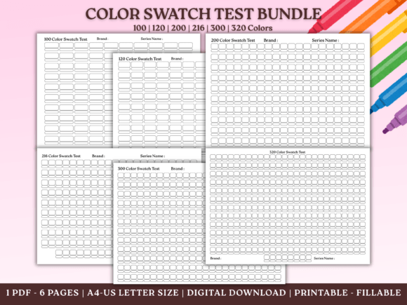 Organize Your Art Supplies: The Ultimate Color Swatch Test Chart Bundle