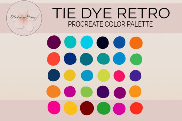 Tie Dye Retro Color Palette: Bring 70s Vibes to Procreate